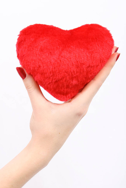 red heart in woman's hands - Fotoğraf, Görsel