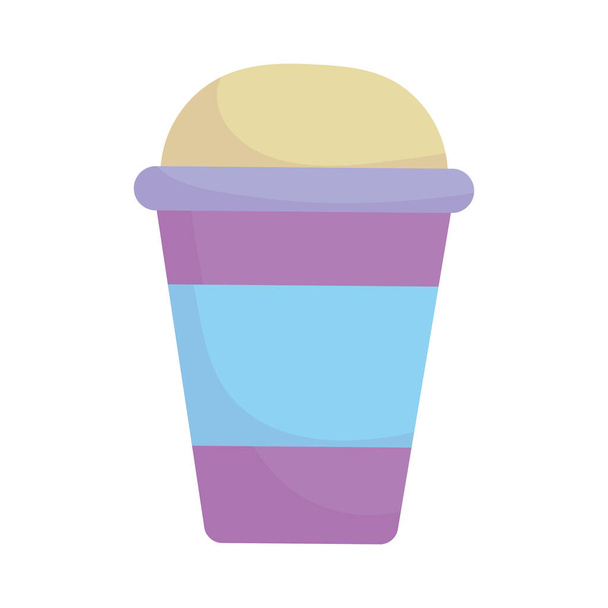 disposable cup beverage food cartoon icon style design - Vektor, kép