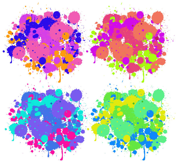 Disegno di sfondo con spruzzi di acquerello in colori vivaci su sfondo bianco illustrazione
 - Vettoriali, immagini