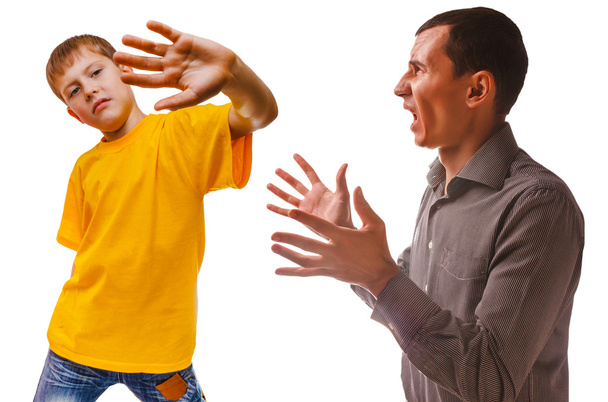 Pai gritando para seu filho
 - Foto, Imagem