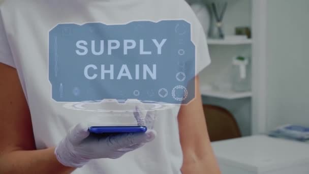 Doctor with hologram Supply Chain - Footage, Video