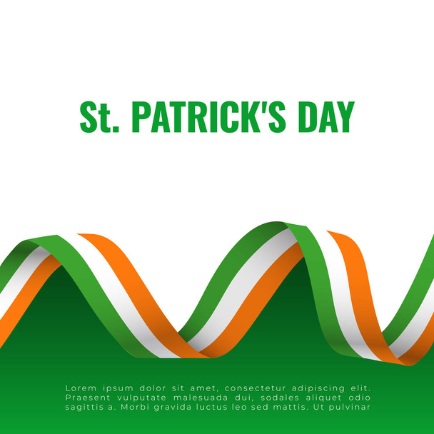 St. Patricks day background whith holiday ribbon - Vector, Image