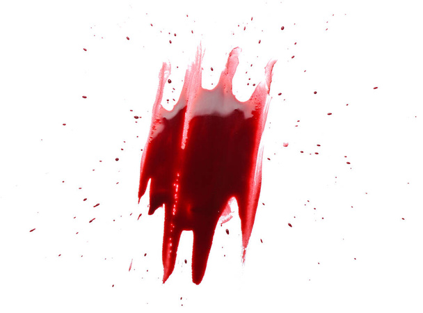 Mancha de sangre sobre fondo blanco
 - Foto, imagen