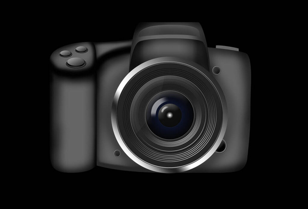 camera lens on black background - Photo, Image