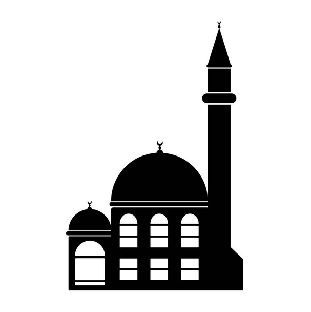 Icono de mezquita sobre fondo blanco
 - Vector, imagen
