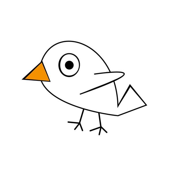 niedlichen Vogel auf weißem Hintergrund - Vektor, Bild