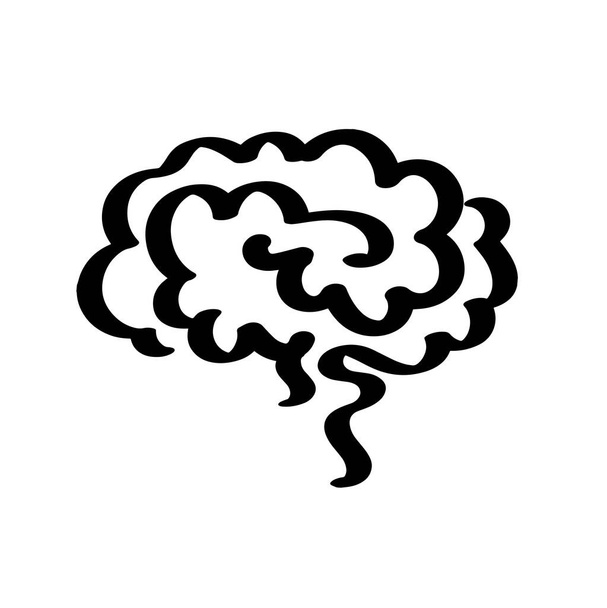  Beyaz arka plan üzerinde beyin simgesi - Vektör, Görsel