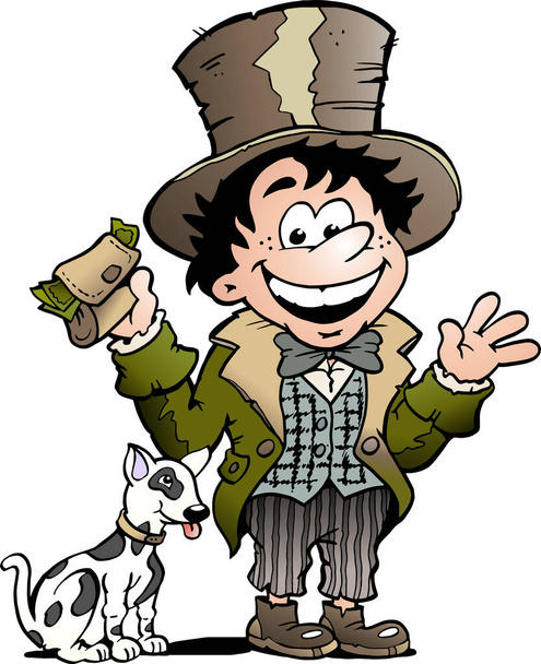 Εικονογράφηση διάνυσμα κινουμένων σχεδίων ενός Happy Oliver Twist - Διάνυσμα, εικόνα