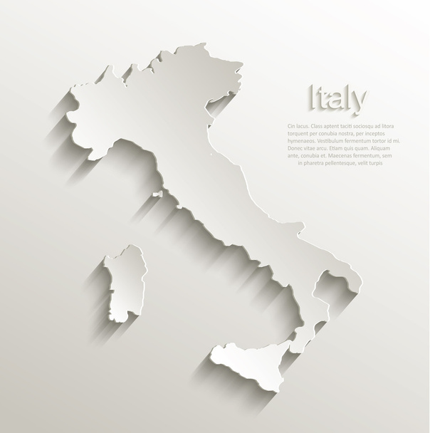 Italia mapa tarjeta de papel 3D vector natural
 - Vector, Imagen