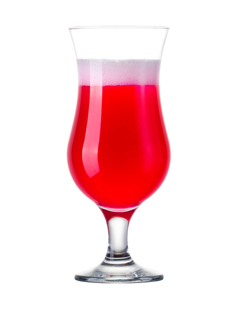 Strawberry cocktail in hurricane glass isolated on white background - Zdjęcie, obraz