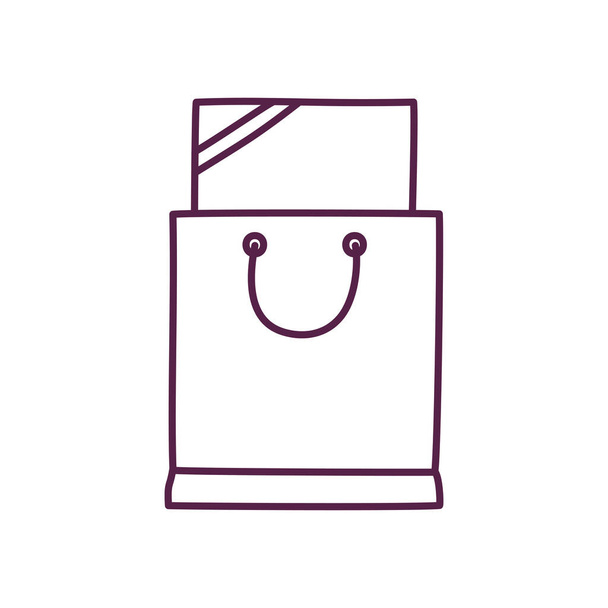 Isolated shopping bag line style icon vector design - Vektör, Görsel