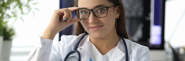 Beautiful nurse in glasses - Photo, Image