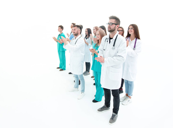 image of a large group of applauding medical professionals. - Foto, Imagem