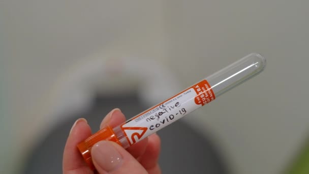 Test tube with virus thrown away - Felvétel, videó