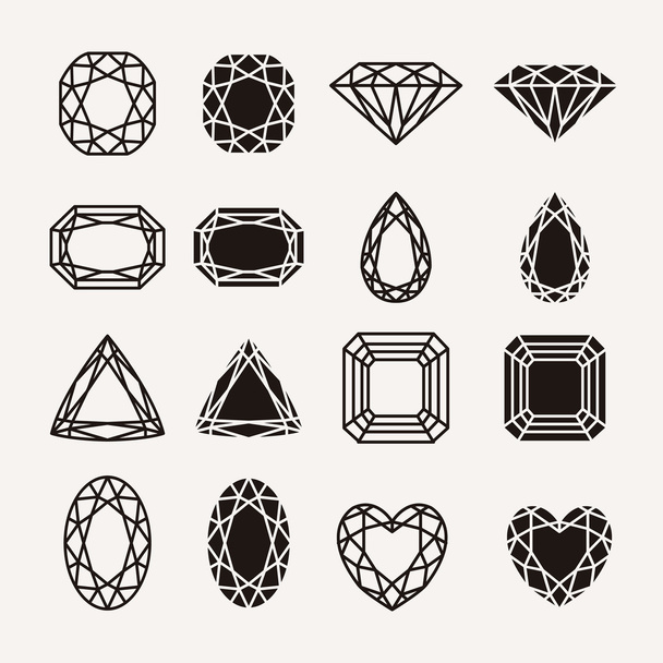 διαμάντι εικονίδια - Διάνυσμα, εικόνα