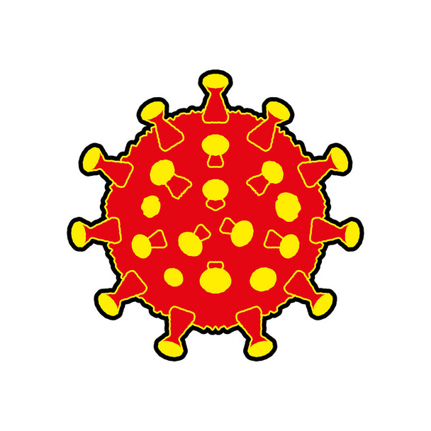 Koronavirus bakteriálních buněk ikon infekce Čína. - Vektor, obrázek