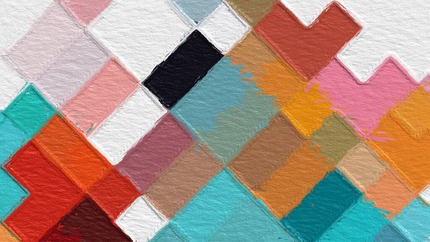 Checkered geometric gradient background. Squares shapes seamless pattern. - Фото, изображение