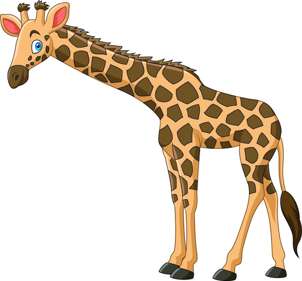 Cartoon giraffe isolated on white background - Vektor, obrázek