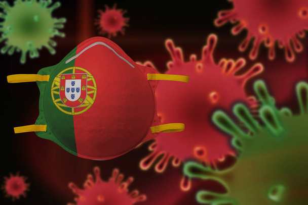 .Coronavirus. Concept du virus Corona. L'Italie a mis un masque pour lutter contre le virus Corona. Concept de lutte contre le virus
 - Photo, image