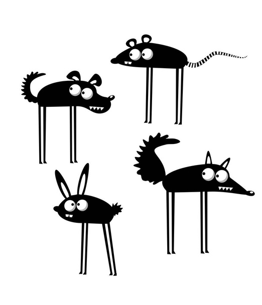 Set of funny cartoon animals - Διάνυσμα, εικόνα