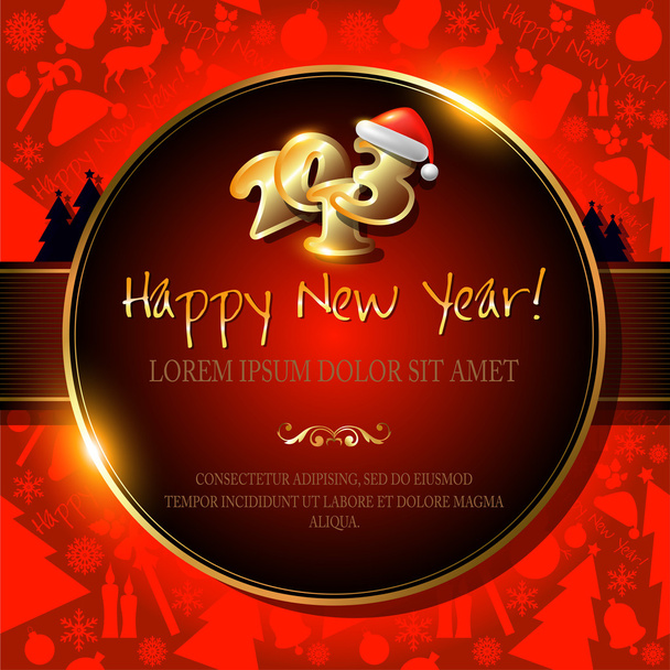 2013 Cartão vetor Feliz Ano Novo ou fundo com fitas
 - Vetor, Imagem