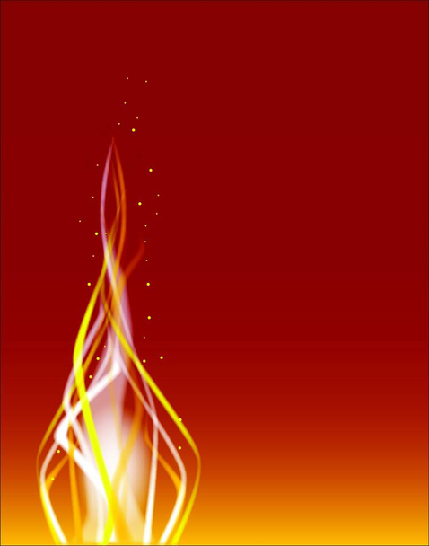 A fire dancing background with sparks over a red background - Διάνυσμα, εικόνα
