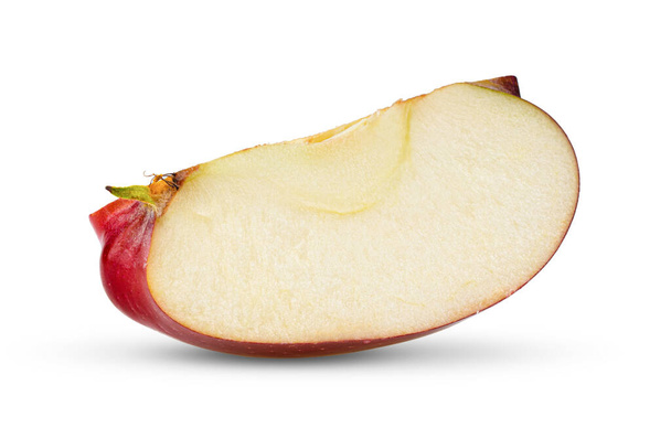Beyaz zemin üzerine kırmızı elma meyve dilim (izole kesmek) - Fotoğraf, Görsel