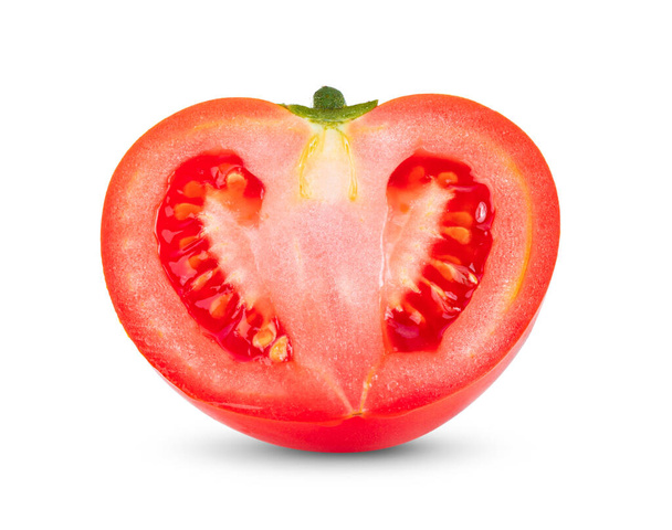 Rebanada de tomate aislada sobre fondo blanco - Foto, imagen