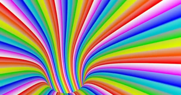 Yellow rainbow tunnel in stylish style. Futuristic concept. Hypnotic psychedelic spiral background. Rainbow color. Rainbow graphic. - Video