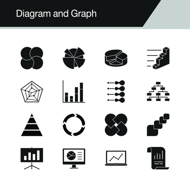 Diagram and Graph icons. Design for presentation, graphic design, mobile application, web design, infographics, UI. Vector illustration. - Вектор, зображення
