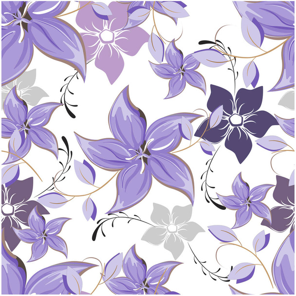 Vector spring abstract background flowers seamless pattern - Вектор, зображення