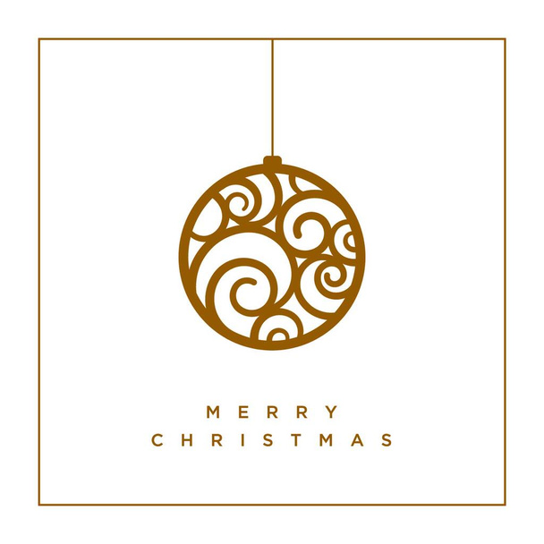 Vector Christmas greeting card design with abstract swirl Christmas balls. - Vecteur, image