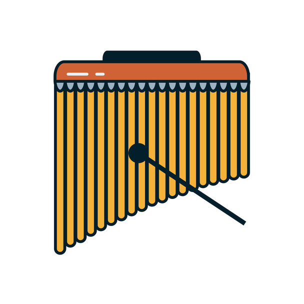 xylophone γραμμή όργανο και συμπληρώστε στυλ εικονίδιο διανυσματικό σχεδιασμό - Διάνυσμα, εικόνα