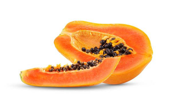 ripe papaya isolated on white background. full depth of field - Photo, Image