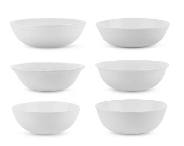 set of empty white bowl on white background - Photo, Image