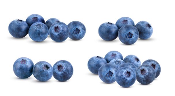 set of blueberry  isolated on white background . full depth of field - Photo, Image