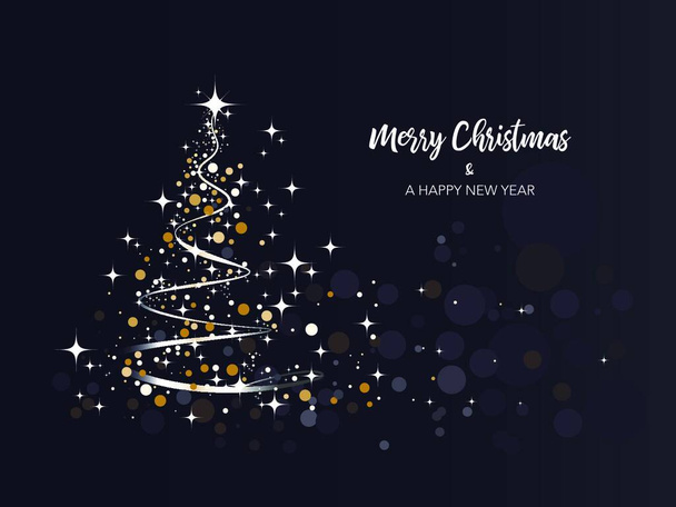 Brightness christmas tree background. Merry Christmas Vector Illustration - Vector, imagen