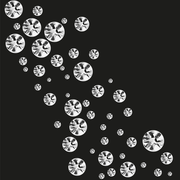 sparkling diamonds on black background vector collection eps - Vector, Image
