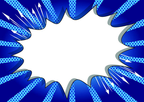 Вектор ілюструє ретро комікс великий пустий вибух бульбашки на синьому фоні, поп-арт вінтажний стиль фону
. - Вектор, зображення