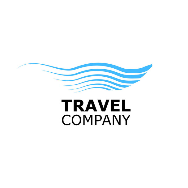 Vector Logo reisbureau symbool blauwe zee op wit - Vector, afbeelding