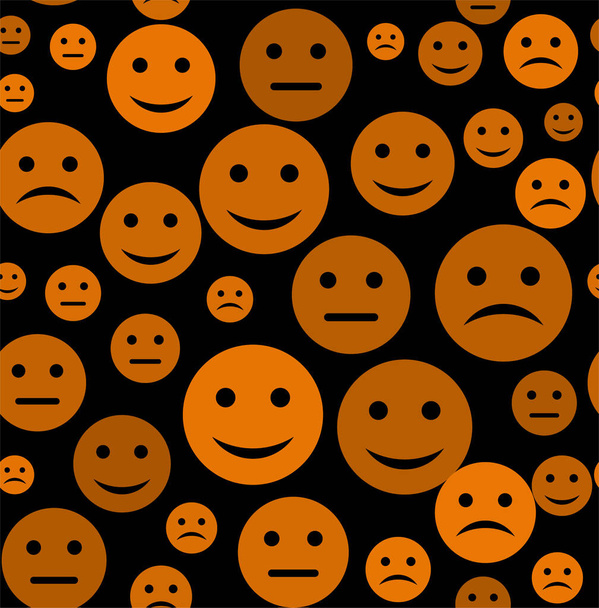 Emoticon nahtlose Muster. Emotionen Karikatur Emojis Hintergrund. - Vektor, Bild