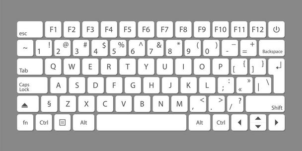 Modern flat web template with keyboard template on gray background. - Vector, Image