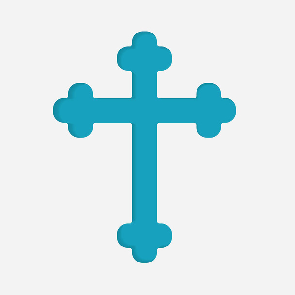 blauw christelijk kruis symbool - vector illustratie - Vector, afbeelding
