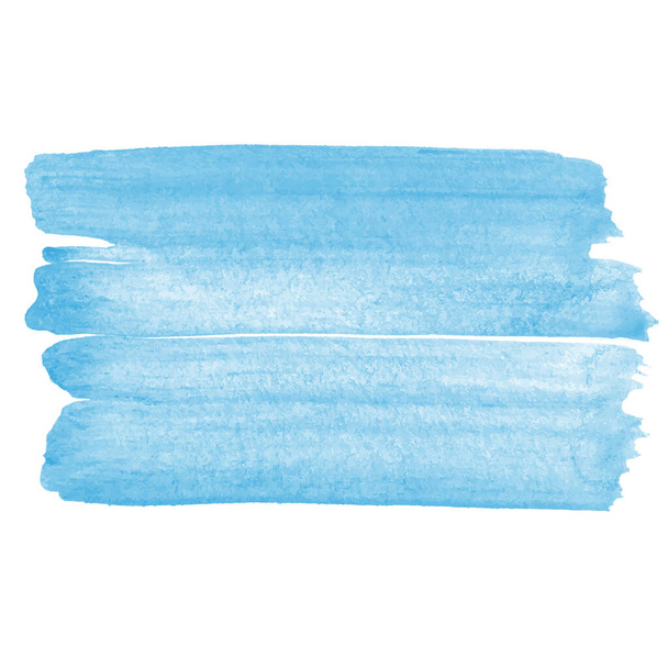 Vektor kézzel rajzolt akvarell ecset folt. Színes festett szélütés. Kék színű művészi pályázati háttér. - Vektor, kép