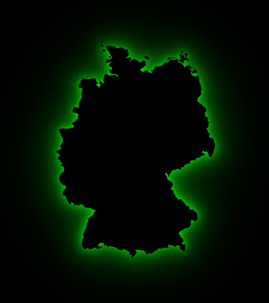 Germany map in green light - Photo, Image