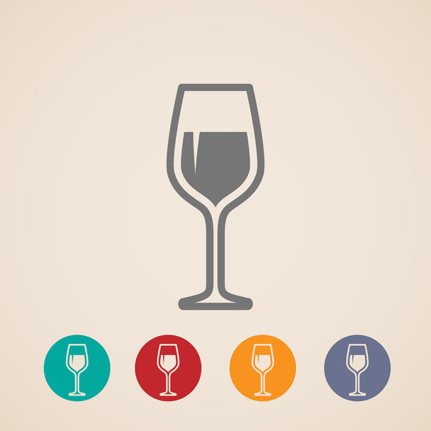 Vector wineglass icons - Vector, afbeelding