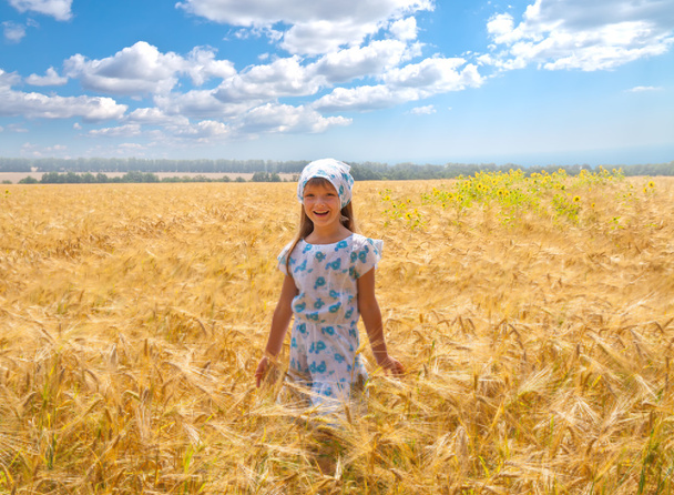 Beautiful little girl in a meadow - Zdjęcie, obraz