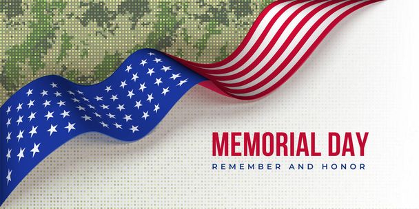 United States of America Memorial day card - Vector, Image