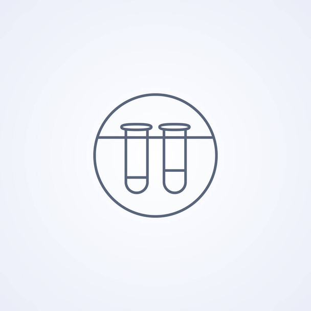 Test tube, vector best gray line icon on white background , EPS 10 - Vector, Image