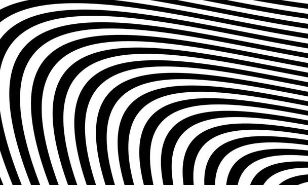 Abstract golvend zwart-wit gestreepte achtergrond vector ontwerp. - Foto, afbeelding
